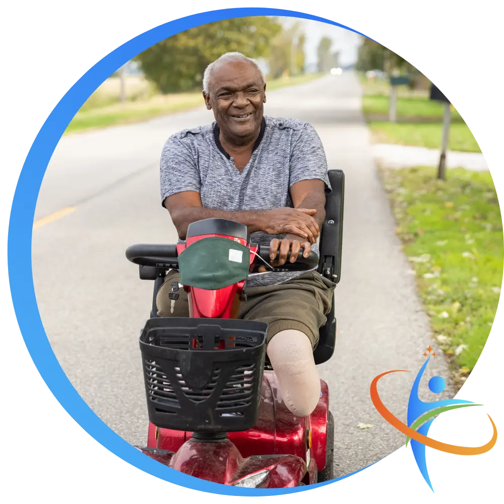 Disabled man in wheelchair